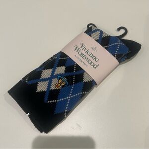 Vivienne Westwood Black and Blue Argyle Socks